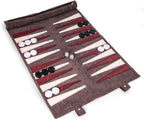 Christi Suede Roll - Up Backgammon Travel Set w/Playing Pieces - HOUSE OF SHE