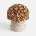 Classic Beige Suede Superdome Box | Gold Roses - HOUSE OF SHE