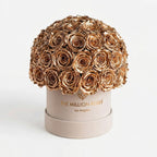 Classic Beige Suede Superdome Box | Gold Roses - HOUSE OF SHE