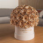 Classic Beige Suede Superdome Box | Gold Roses - HOUSE OF SHE