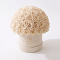 Classic Beige Suede Superdome Box | White Roses - HOUSE OF SHE