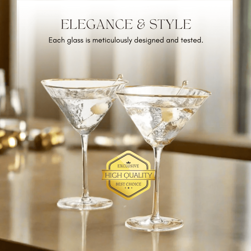 Clear Hammered Martini & Cocktail Glasses - HOUSE OF SHE