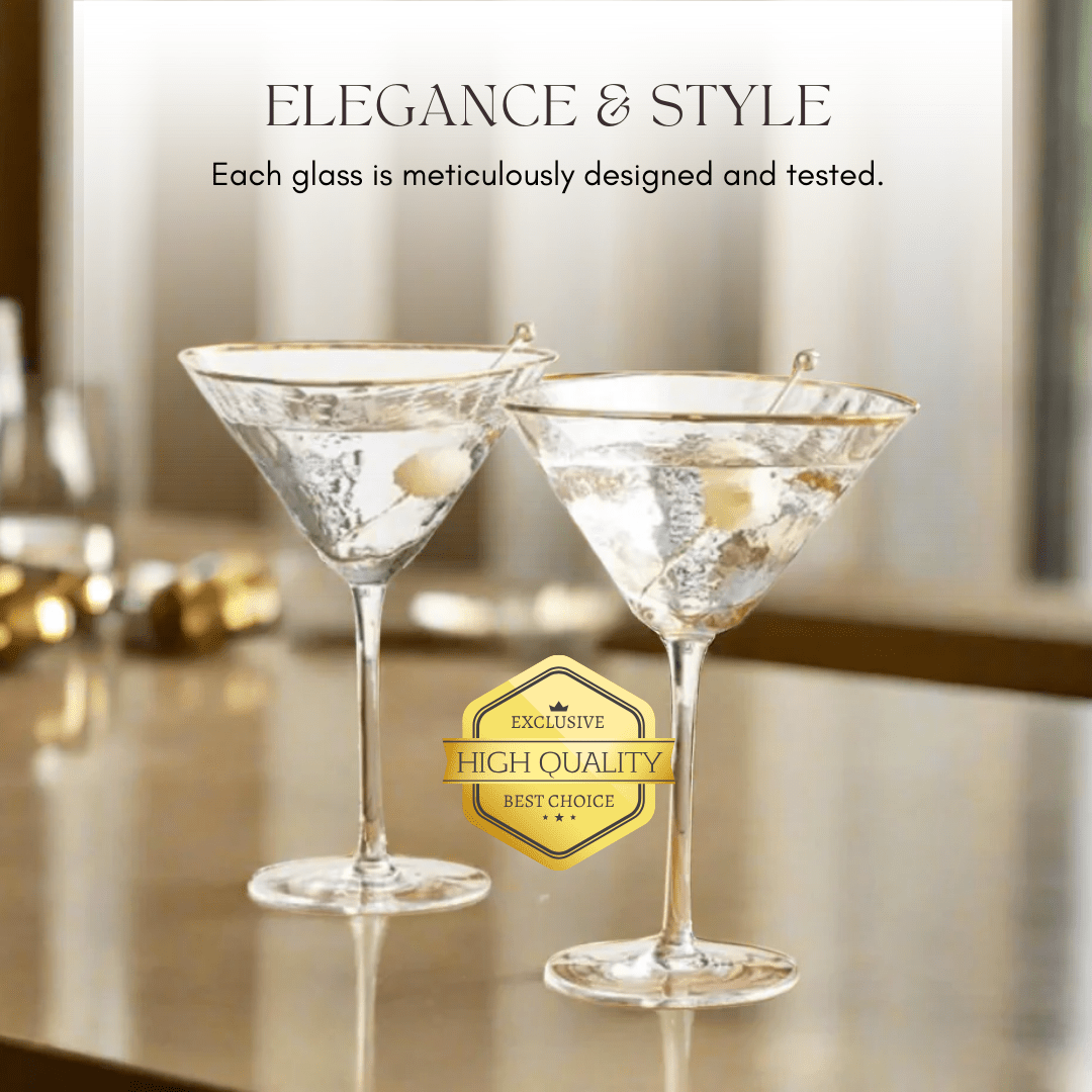 Clear Hammered Martini & Cocktail Glasses - HOUSE OF SHE