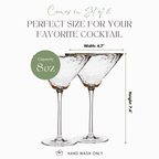 Clear Hammered Martini & Cocktail Glasses - HOUSE OF SHE