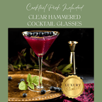 Clear Hammered Martini & Cocktail Glasses - HOUSE OF SHE