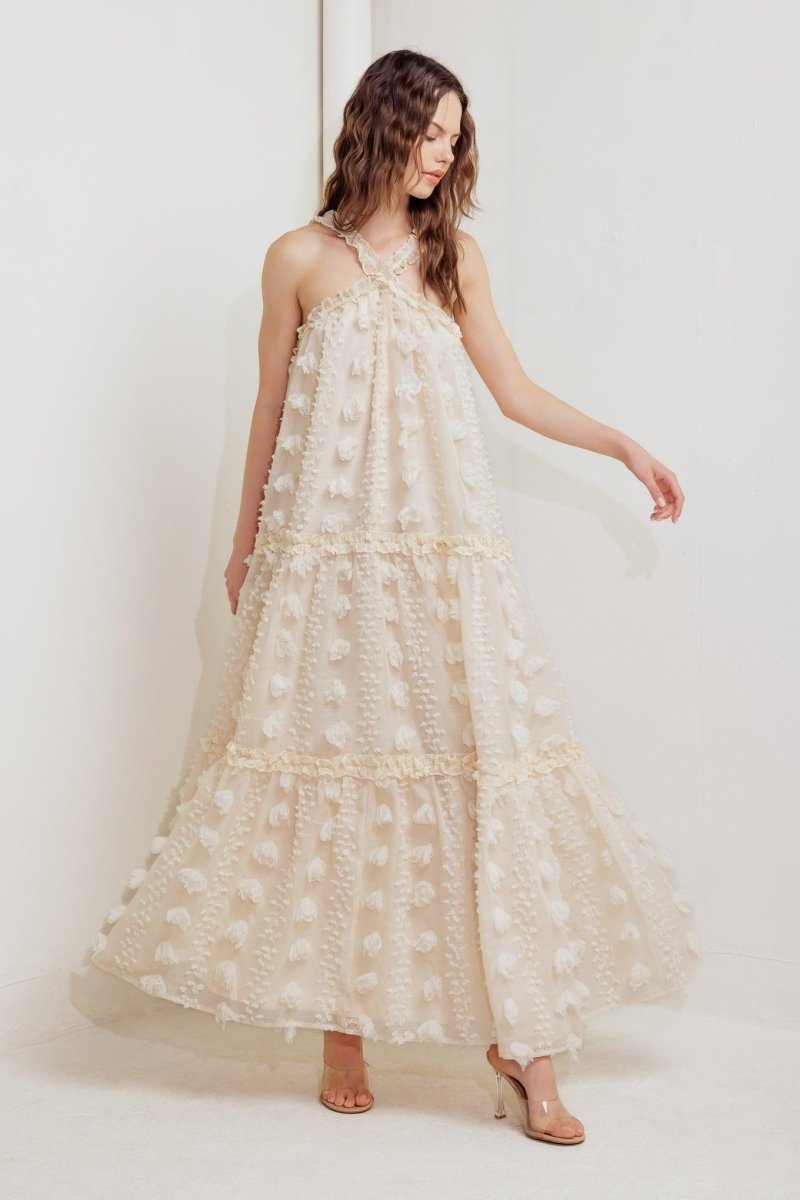 CLOUD NINE GOWN WOVEN ANKLE DRESS - HOUSE OF SHE