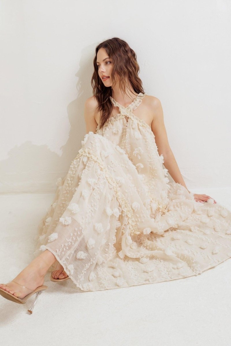 CLOUD NINE GOWN WOVEN ANKLE DRESS - HOUSE OF SHE