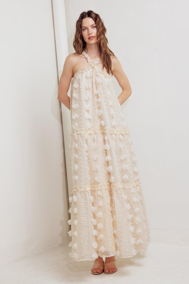 CLOUD NINE GOWN WOVEN ANKLE DRESS - HOUSE OF SHE