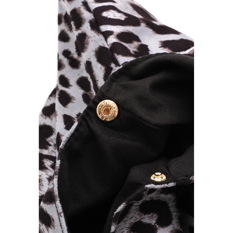 Collins Leopard Print Triangle Top Handle Shoulder Handbag - HOUSE OF SHE