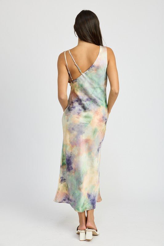 Cowl Neck Midi Bias Dress - HOUSE OF SHE