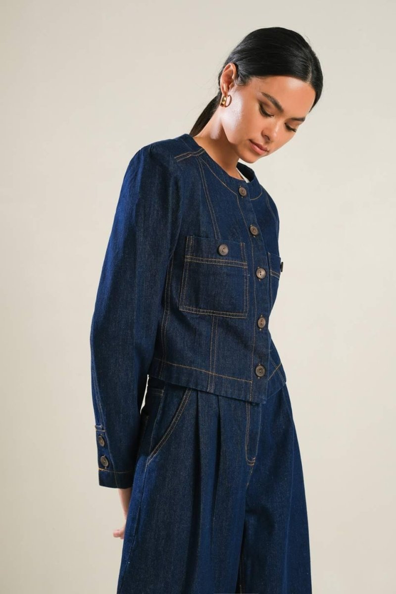 Crisp Canvas Denim Jacket - HOUSE OF SHE