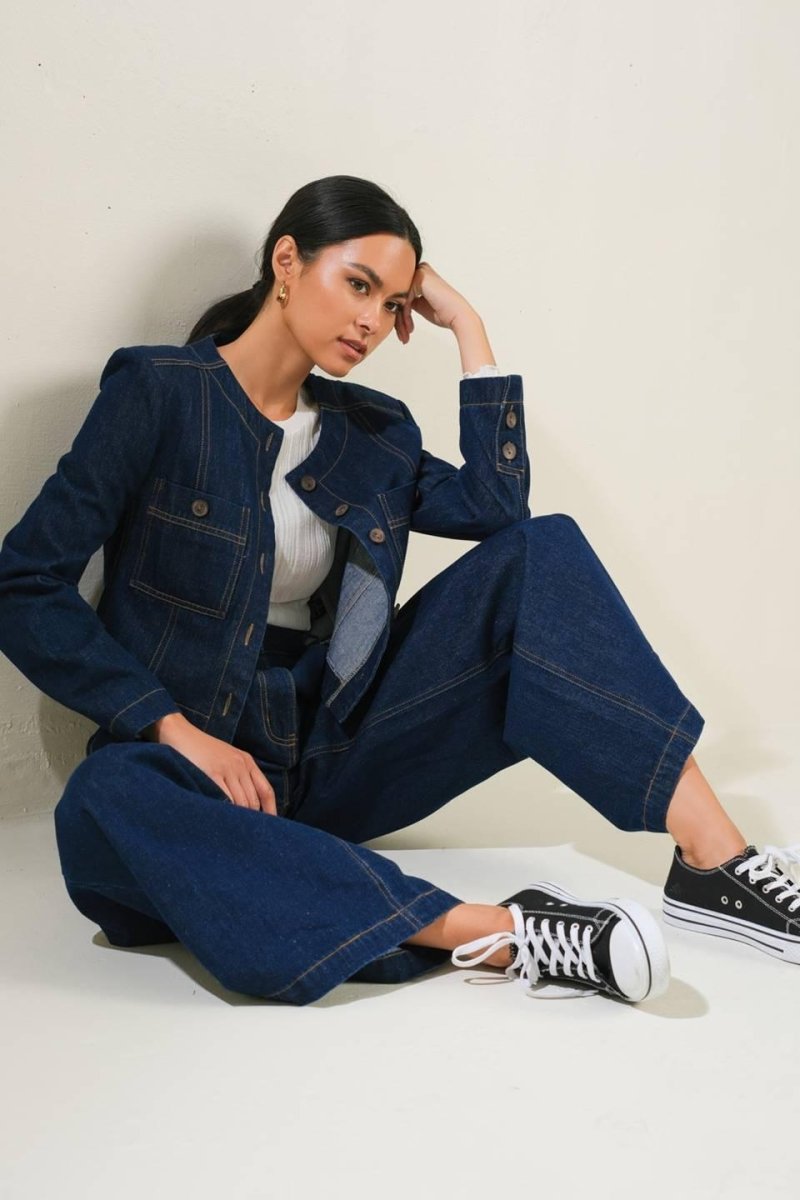 Crisp Canvas Denim Jacket - HOUSE OF SHE