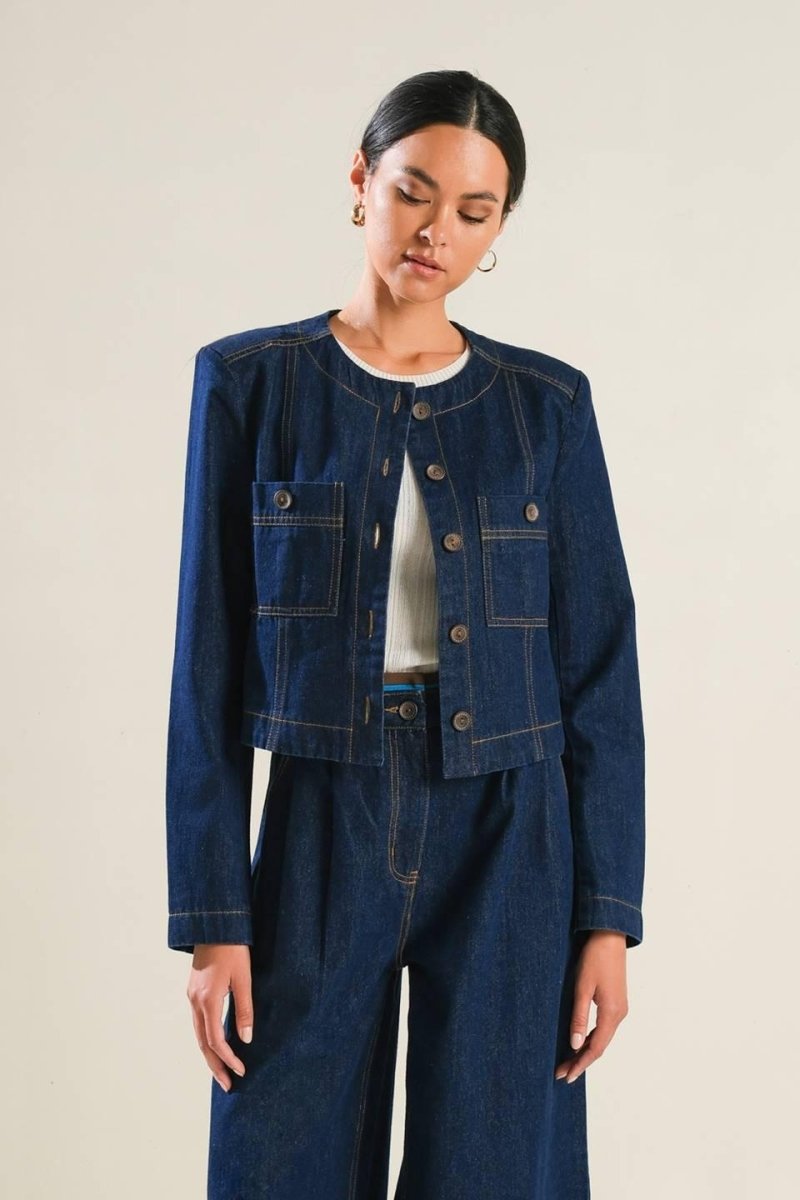Crisp Canvas Denim Jacket - HOUSE OF SHE