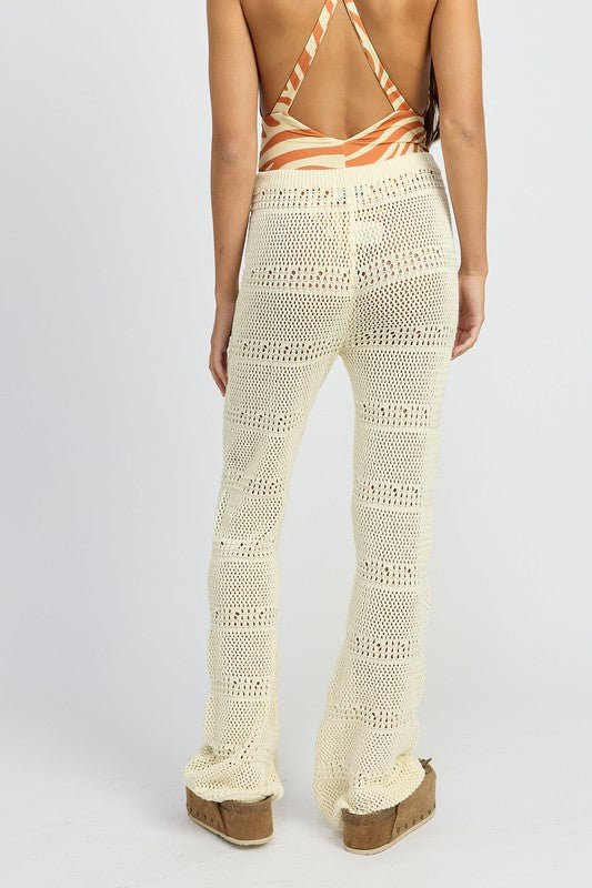 Crochet Pants With Drawstrings - HOUSE OF SHE