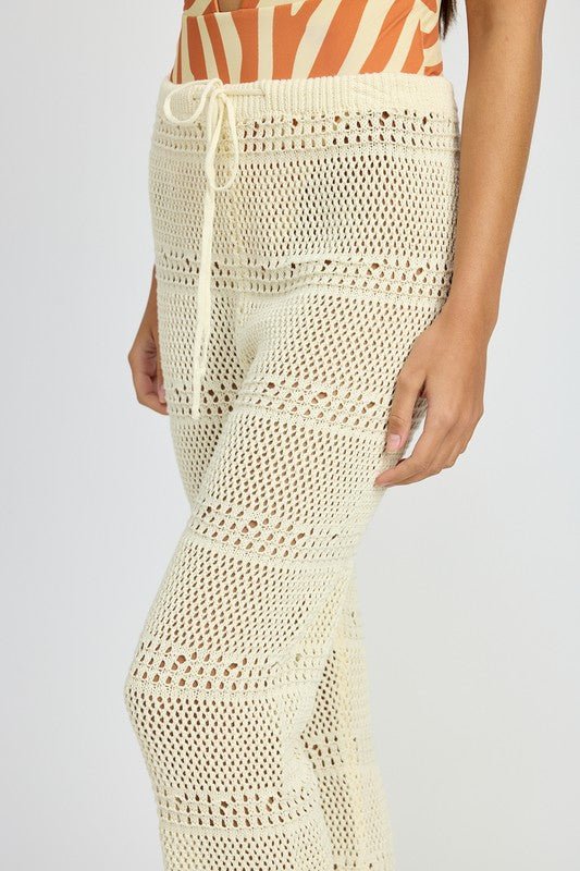 Crochet Pants With Drawstrings - HOUSE OF SHE