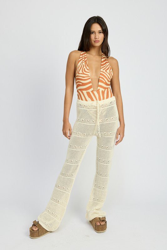 Crochet Pants With Drawstrings - HOUSE OF SHE