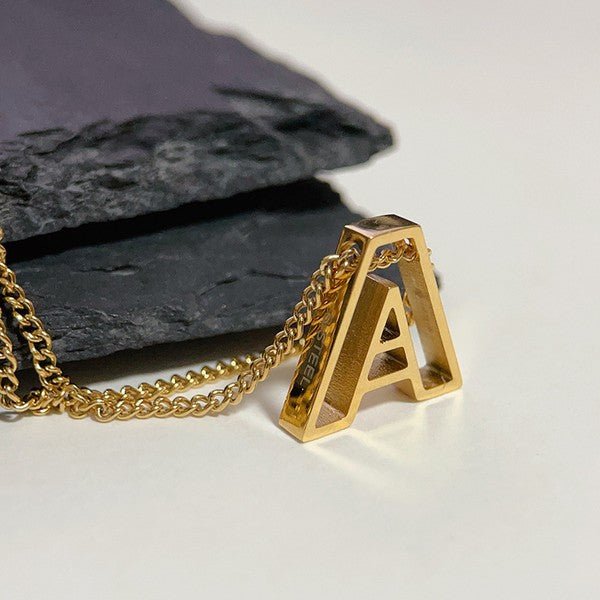 Cutout Initial Letter Personalized Necklace - HOUSE OF SHE