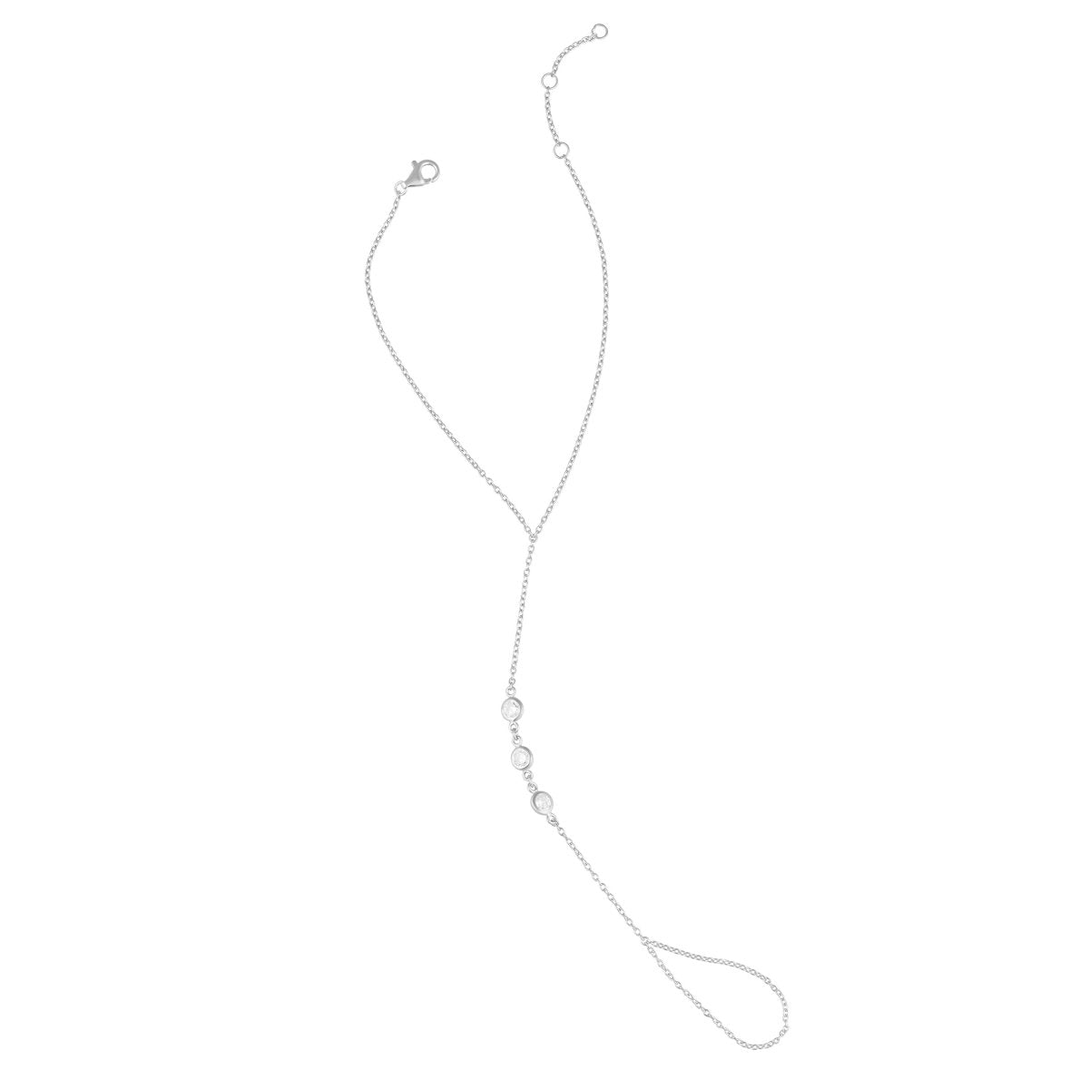 Cz Bezel Hand Chain Bracelet - HOUSE OF SHE