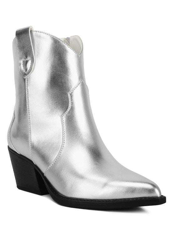 Wales Ott Metallic Faux Leather Boots  HOUSE OF SHE