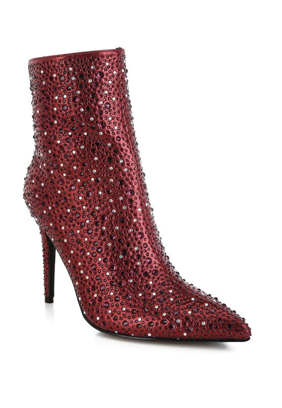 Lobelia Rhinestones Embellished Stiletto Boots  HOUSE OF SHE