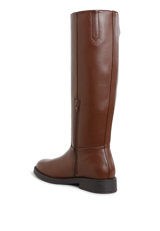 Kiang Metal Chain Link Detail Calf Boots  HOUSE OF SHE