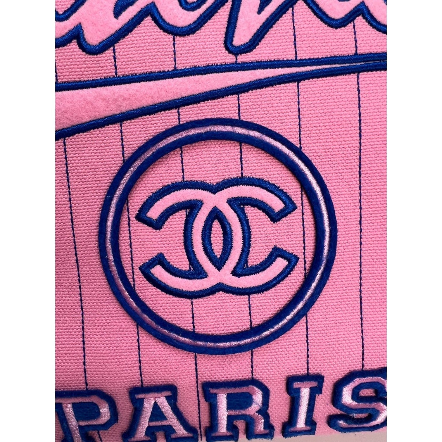 Chanel Canvas Calfskin Striped Medium Deauville Pink Tote - HOUSE OF SHE