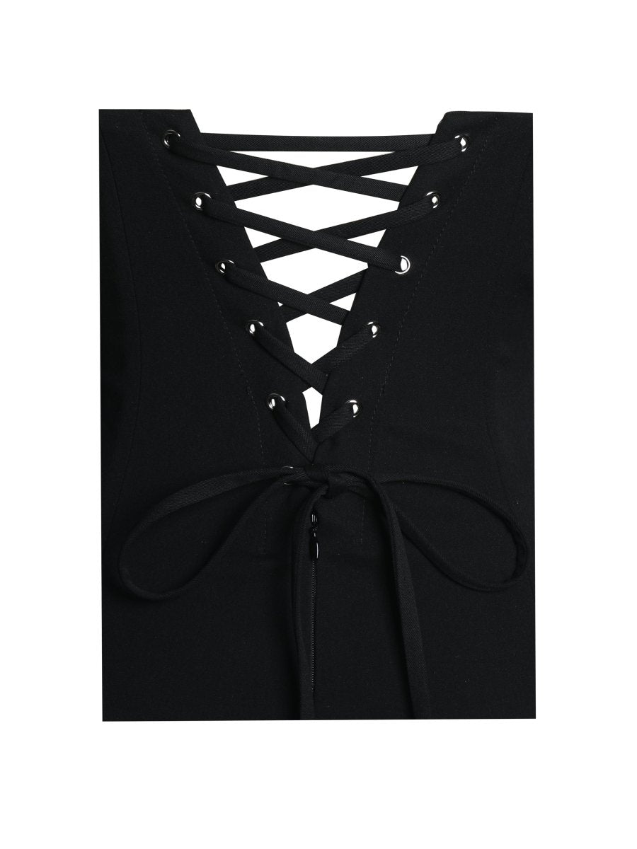 Dahliana Polka Dot Bubble Hem Corset Mini Dress - HOUSE OF SHE