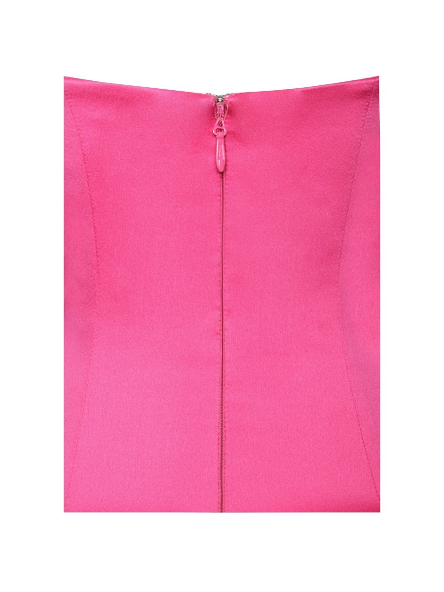 Damsel Fuchsia Satin Strapless Corset Gown - HOUSE OF SHE