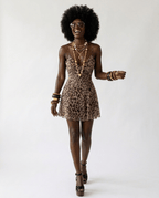 Daring Leopard Print Mini Dress - HOUSE OF SHE