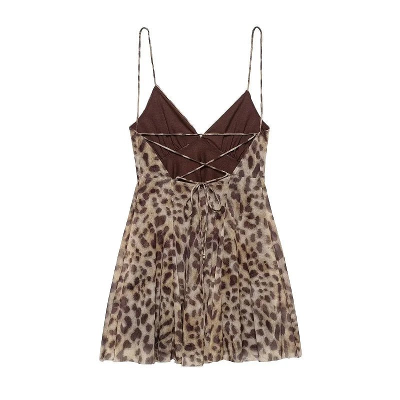 Daring Leopard Print Mini Dress - HOUSE OF SHE