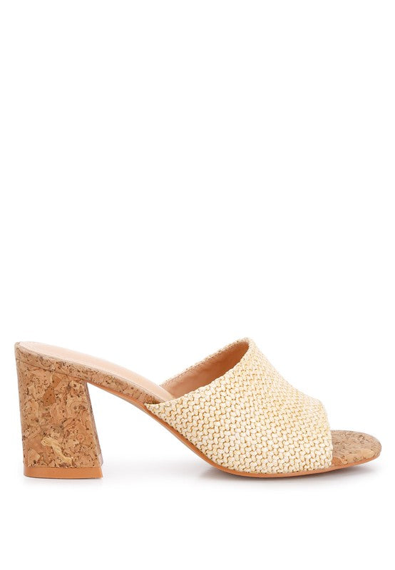 ADDIE Block Heel Slip On Sandals - HOUSE OF SHE