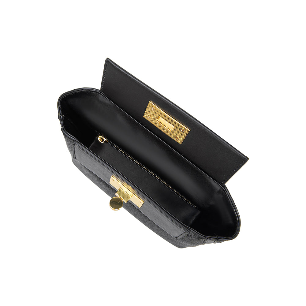 Elizabeth Black Recycled Vegan Crossbody Bag  HOUSE OF SHE
