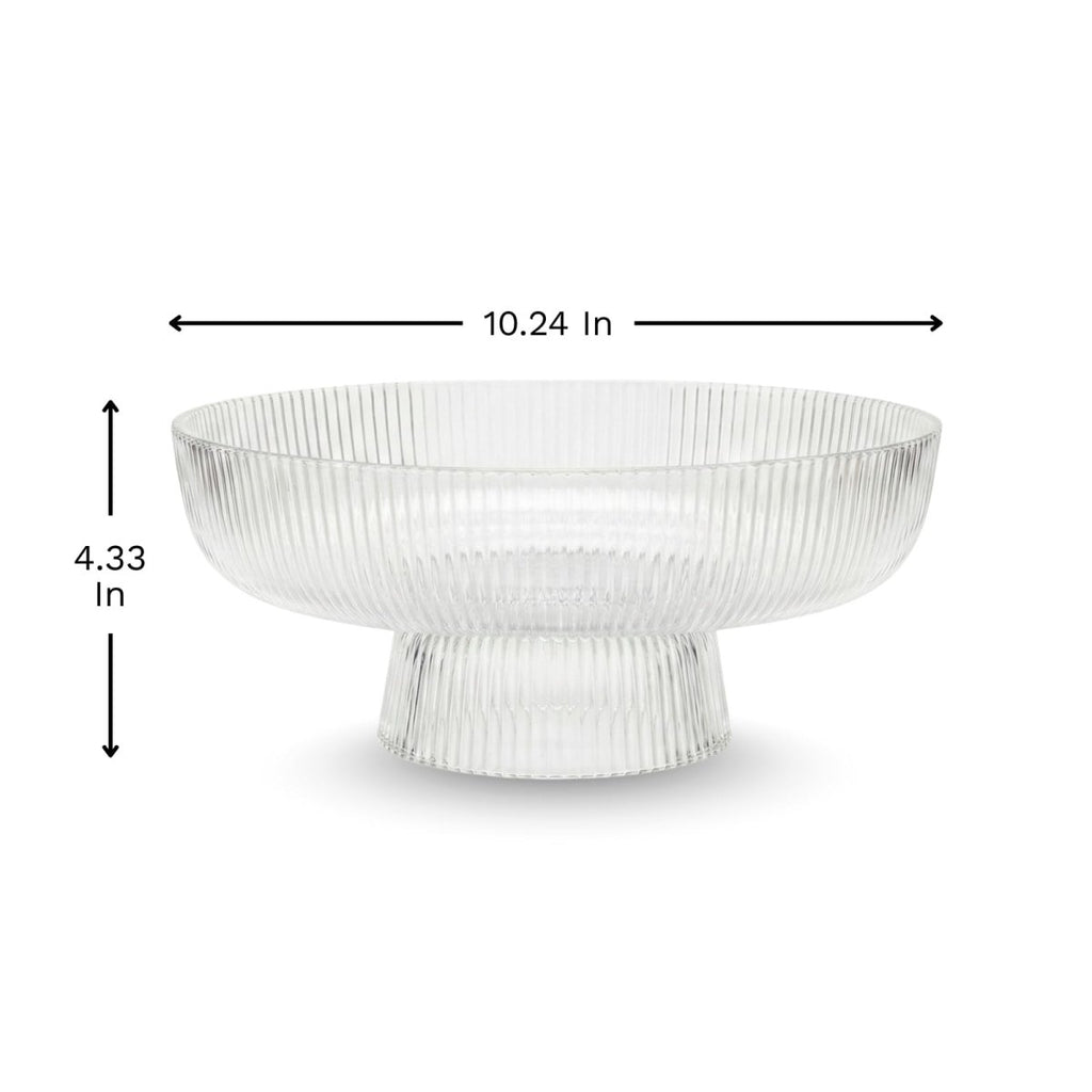 Decorative Fluted Transparent Glass Bowl, Fruit, Snacks Sweets - HOUSE OF SHE