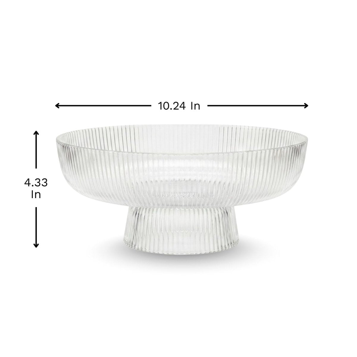 Decorative Fluted Transparent Glass Bowl, Fruit, Snacks Sweets - HOUSE OF SHE
