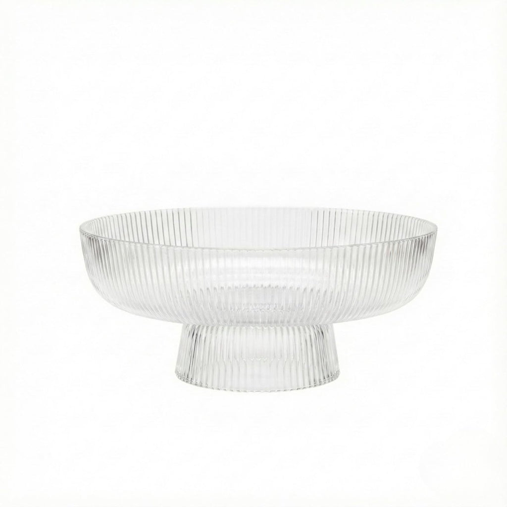 Decorative Fluted Transparent Glass Bowl, Fruit, Snacks Sweets - HOUSE OF SHE