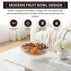 Decorative Fluted Transparent Glass Bowl, Fruit, Snacks Sweets - HOUSE OF SHE