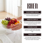 Decorative Fluted Transparent Glass Bowl, Fruit, Snacks Sweets - HOUSE OF SHE