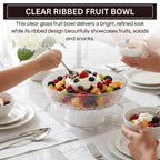 Decorative Fluted Transparent Glass Bowl, Fruit, Snacks Sweets - HOUSE OF SHE