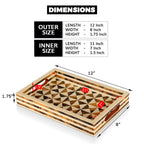 Decorative Tray Triangle Pattern Resin Inlay Brown -12"x 8" - HOUSE OF SHE