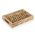 Decorative Tray Triangle Pattern Resin Inlay Brown -12"x 8" - HOUSE OF SHE