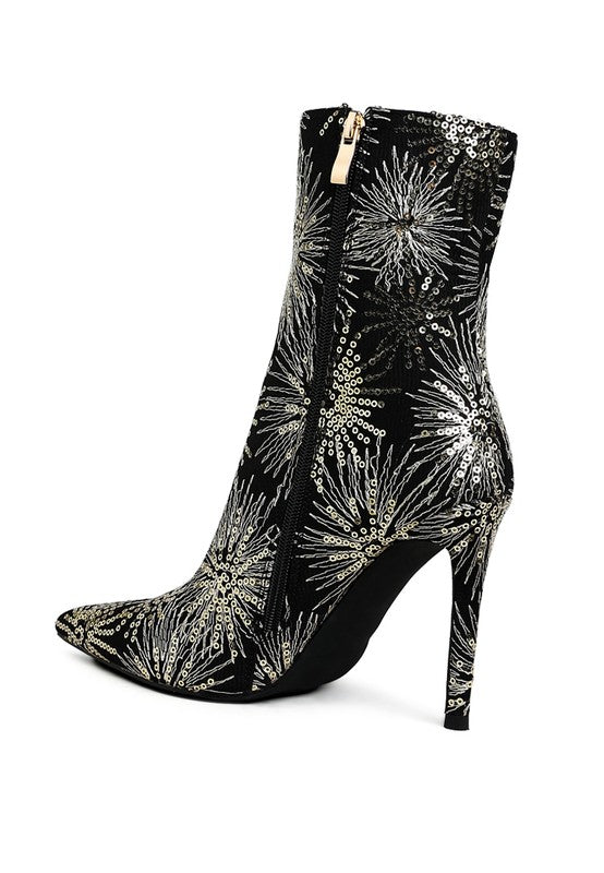 Oleander Sequin Embellished Stiletto Boots  HOUSE OF SHE