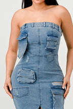 Dia Denim Maxi Dress - HOUSE OF SHE