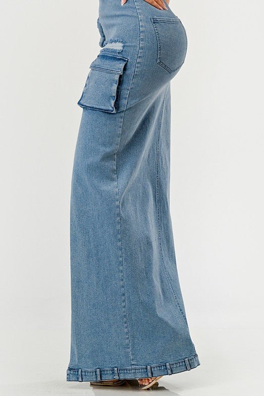 Dia Denim Maxi Dress - HOUSE OF SHE
