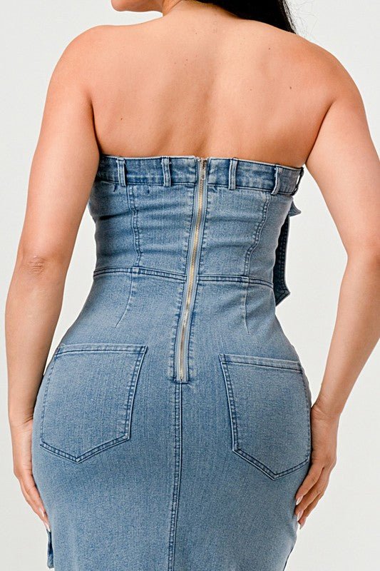 Dia Denim Maxi Dress - HOUSE OF SHE