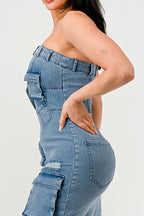 Dia Denim Maxi Dress - HOUSE OF SHE