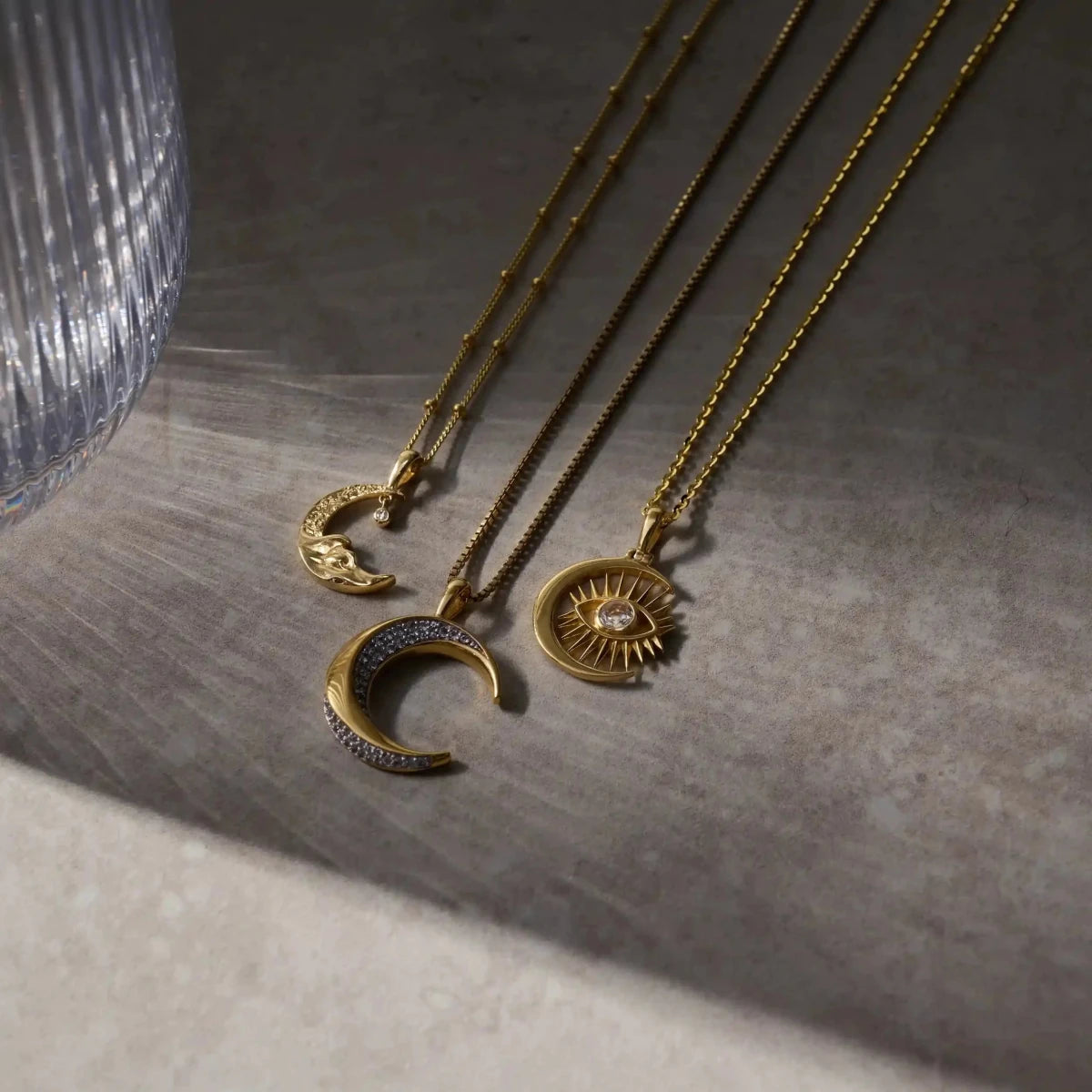 Diamond Moon Wave Necklace - HOUSE OF SHE