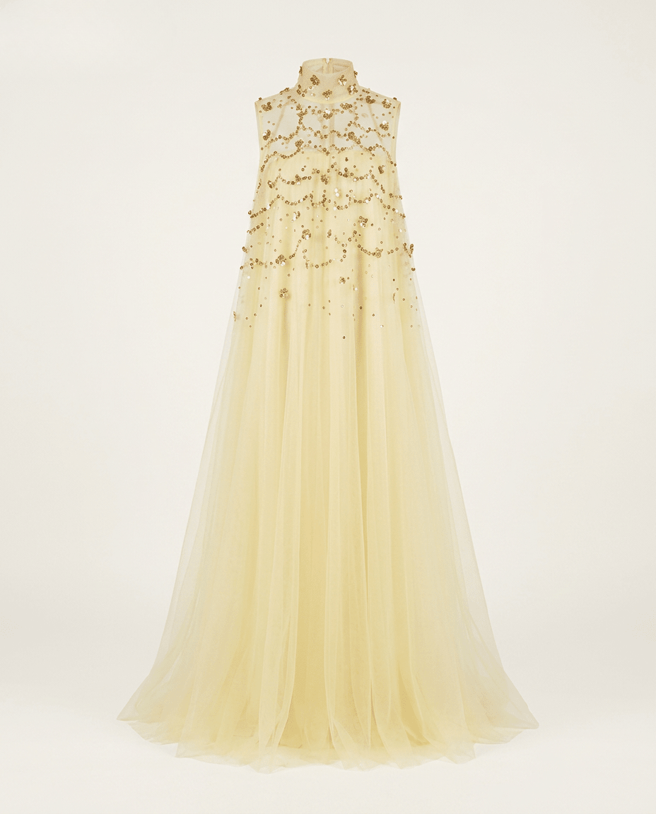 Divine Sequined Mesh A-line Dress - HOUSE OF SHE