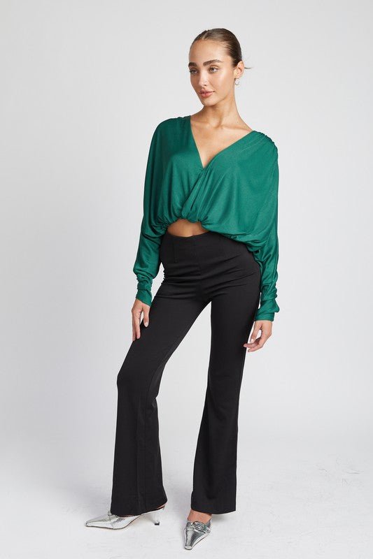 Dolman Twist Front Top - HOUSE OF SHE