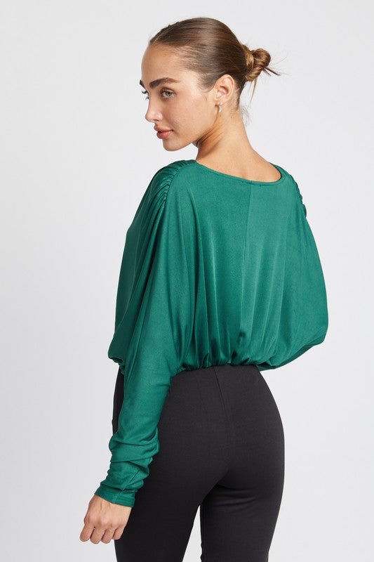 Dolman Twist Front Top - HOUSE OF SHE