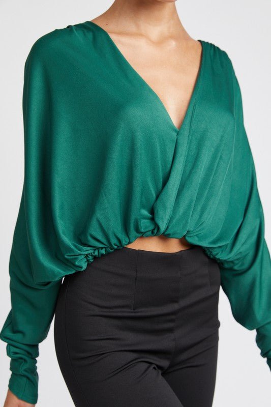 Dolman Twist Front Top - HOUSE OF SHE